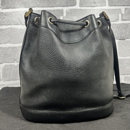 BURBERRY Shoulder Bag Purse Nova Check Leather Black Authentic