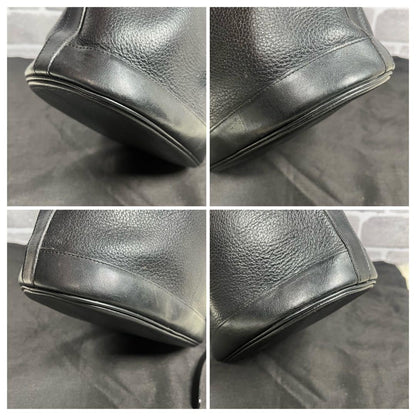 BURBERRY Shoulder Bag Purse Nova Check Leather Black Authentic