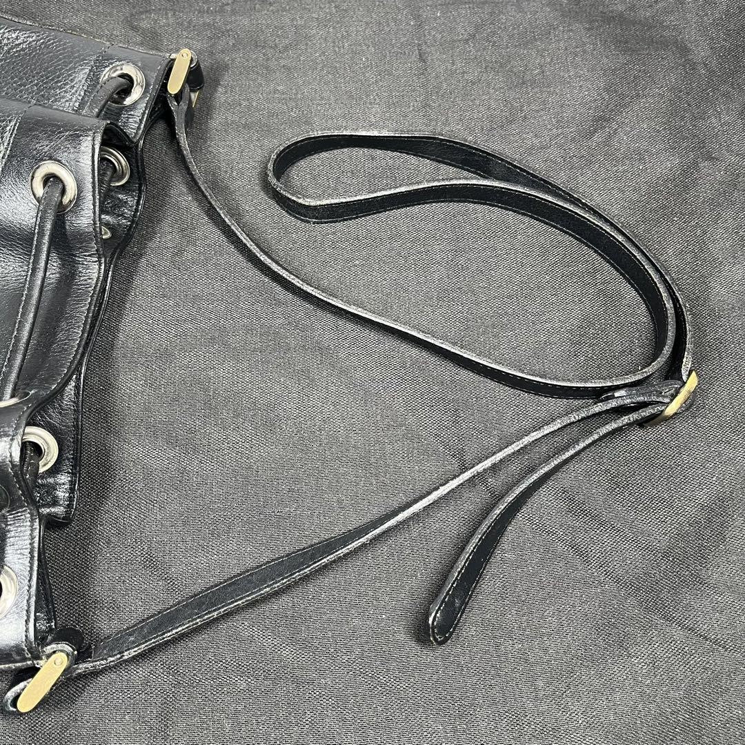 BURBERRY Shoulder Bag Purse Nova Check Leather Black Authentic