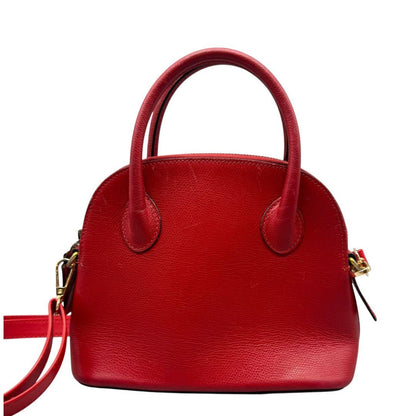 CELINE shoulder bag Purse Red Gold Leather convertible Women's Used Authentic