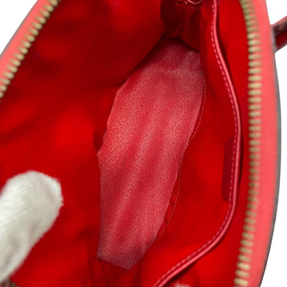 CELINE shoulder bag Purse Red Gold Leather convertible Women's Used Authentic