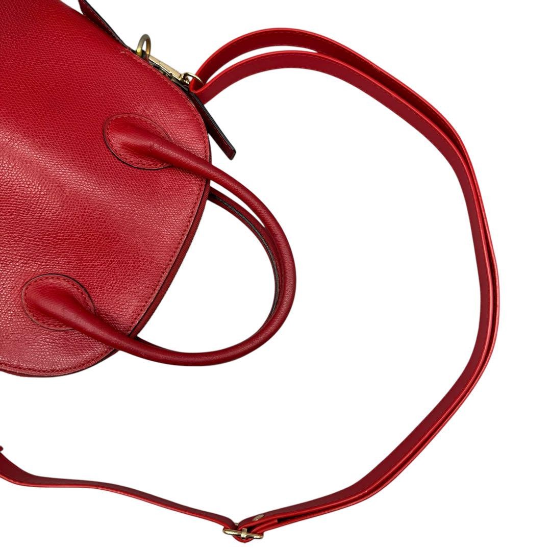 CELINE shoulder bag Purse Red Gold Leather convertible Women's Used Authentic