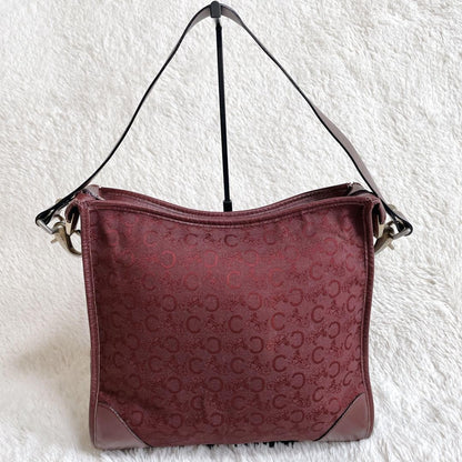 CELINE shoulder bag Purse C Macadam Canvas Leather Bordeaux Women's Authentic