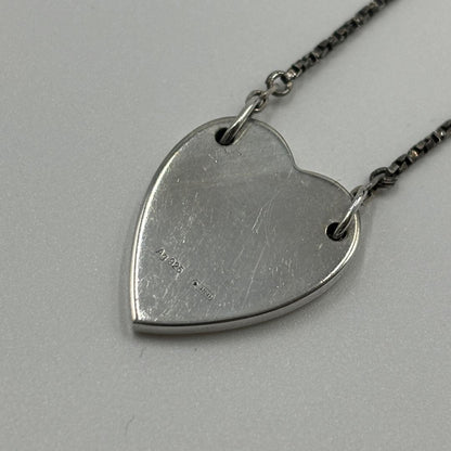 GUCCI Necklace Pendant Heart Silver Women Accessory Authentic