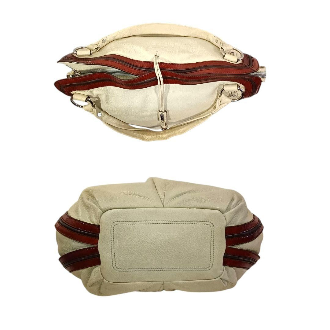 CELINE shoulder bag Purse White Leather Women's Used Authentic