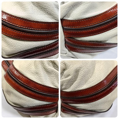 CELINE shoulder bag Purse White Leather Women's Used Authentic