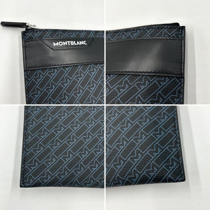 Montblanc Clutch Bag Second Bag Leather Navy Black Authentic