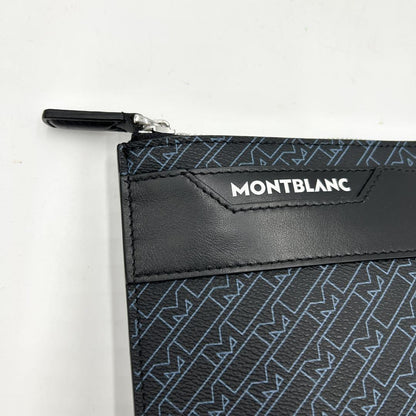 Montblanc Clutch Bag Second Bag Leather Navy Black Authentic