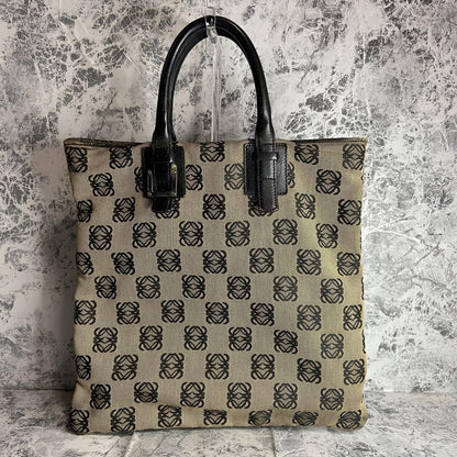 LOEWE Hand Bag Tote Purse Anagram Canvas Authentic