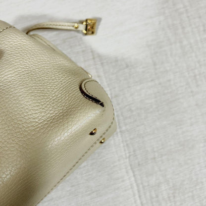 TOD'S Hand Bag Tote Purse Leather White Authentic