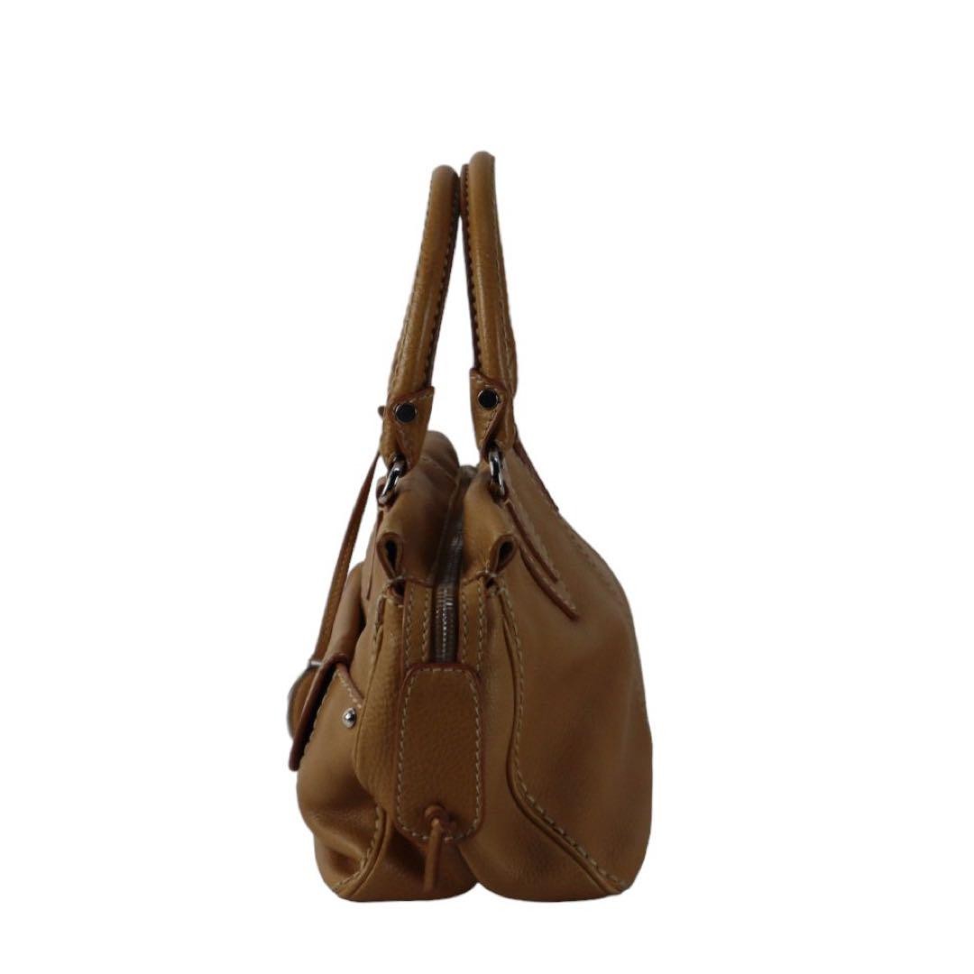 TOD'S Hand Bag Tote Purse Leather Light Brown Authentic