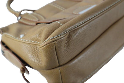 TOD'S Hand Bag Tote Purse Leather Light Brown Authentic