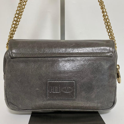 RED VALENTINO Shoulder Bag Purse Leather Gray Authentic