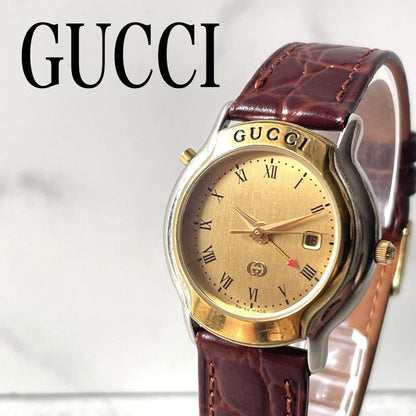 GUCCI Quartz Watch Wristwatch Gold Brown Women's Authentic