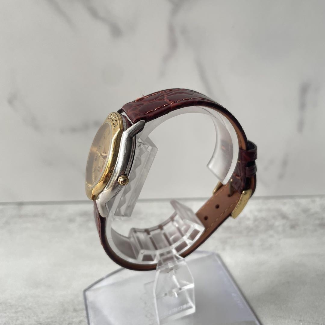 GUCCI Quartz Watch Wristwatch Gold Brown Women's Authentic