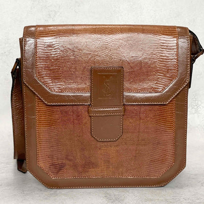 Saint Laurent  Bag Shoulder YSL Cassandra Logo Brown Authentic Leather