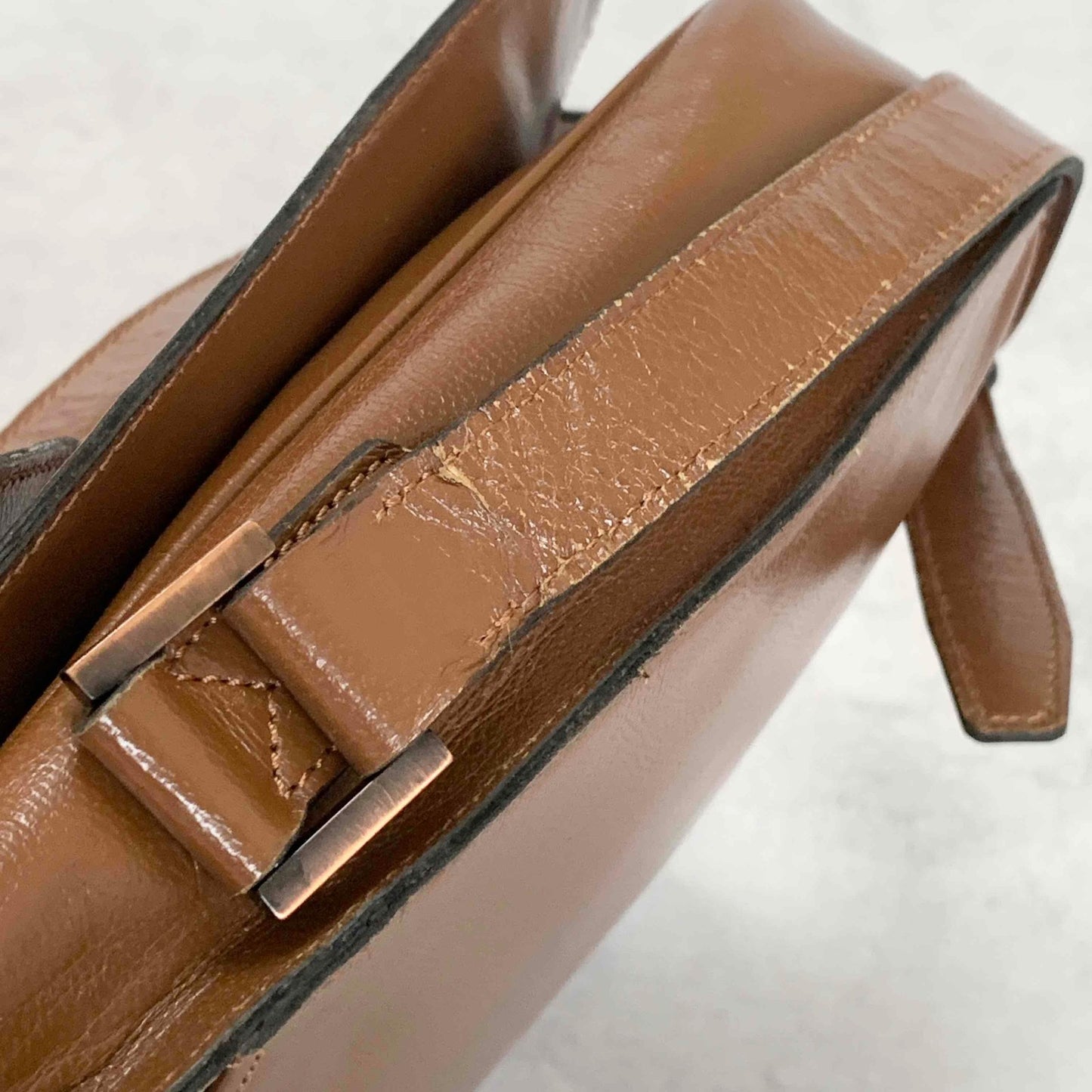 Saint Laurent  Bag Shoulder YSL Cassandra Logo Brown Authentic Leather