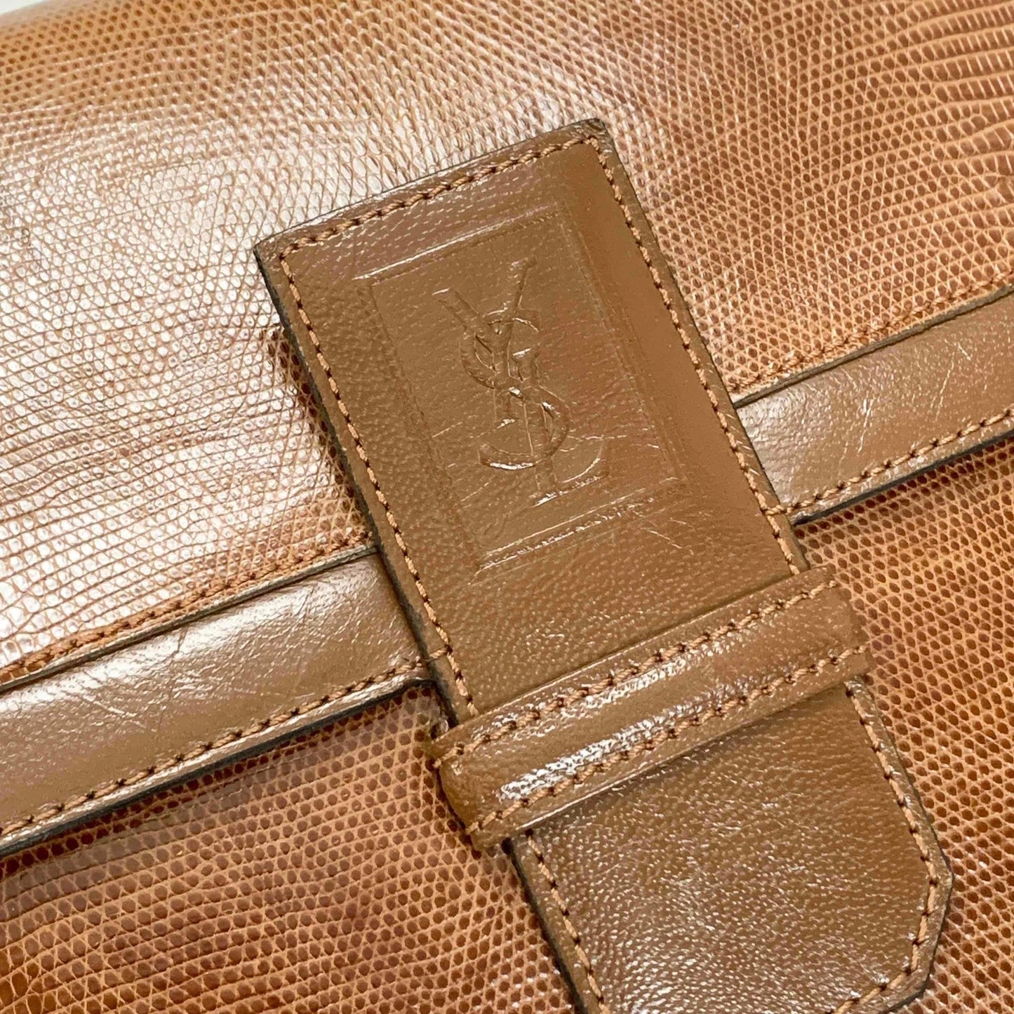 Saint Laurent  Bag Shoulder YSL Cassandra Logo Brown Authentic Leather