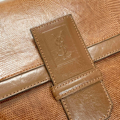 Saint Laurent  Bag Shoulder YSL Cassandra Logo Brown Authentic Leather