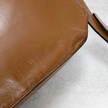 Saint Laurent  Bag Shoulder YSL Cassandra Logo Brown Authentic Leather