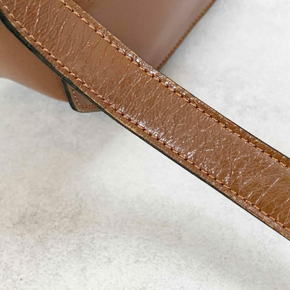 Saint Laurent  Bag Shoulder YSL Cassandra Logo Brown Authentic Leather