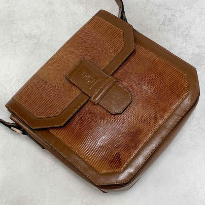 Saint Laurent  Bag Shoulder YSL Cassandra Logo Brown Authentic Leather
