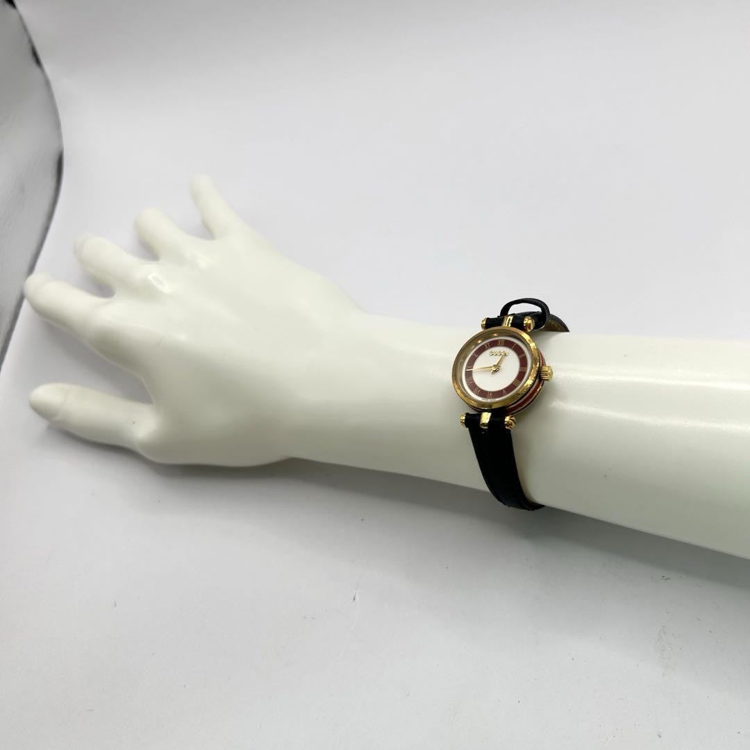 GUCCI Quartz Watch Wristwatch Gold Red Women's Authentic