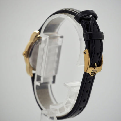 GUCCI 5100L Quartz Watch Wristwatch Gold Black Women's Authentic
