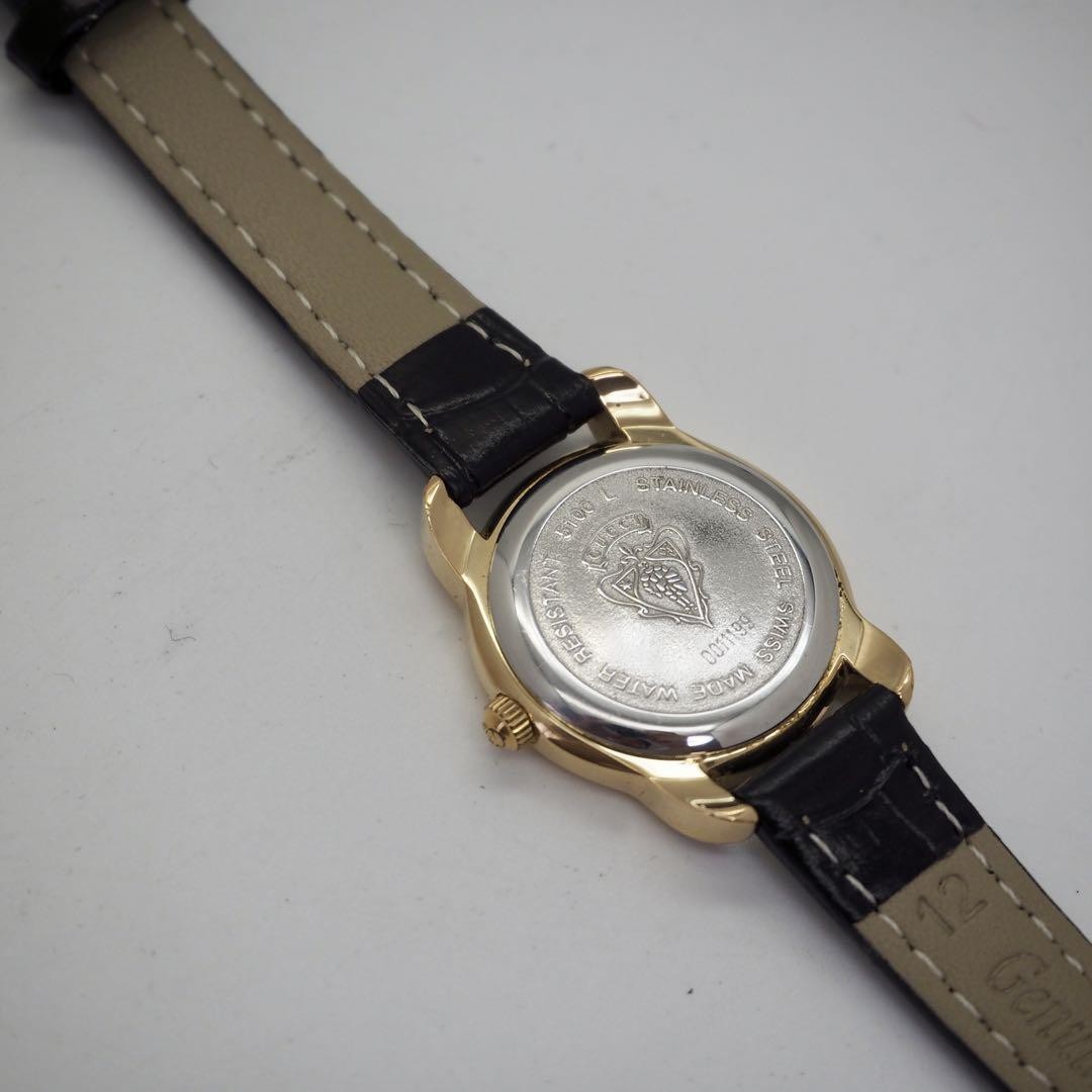 GUCCI 5100L Quartz Watch Wristwatch Gold Black Women's Authentic