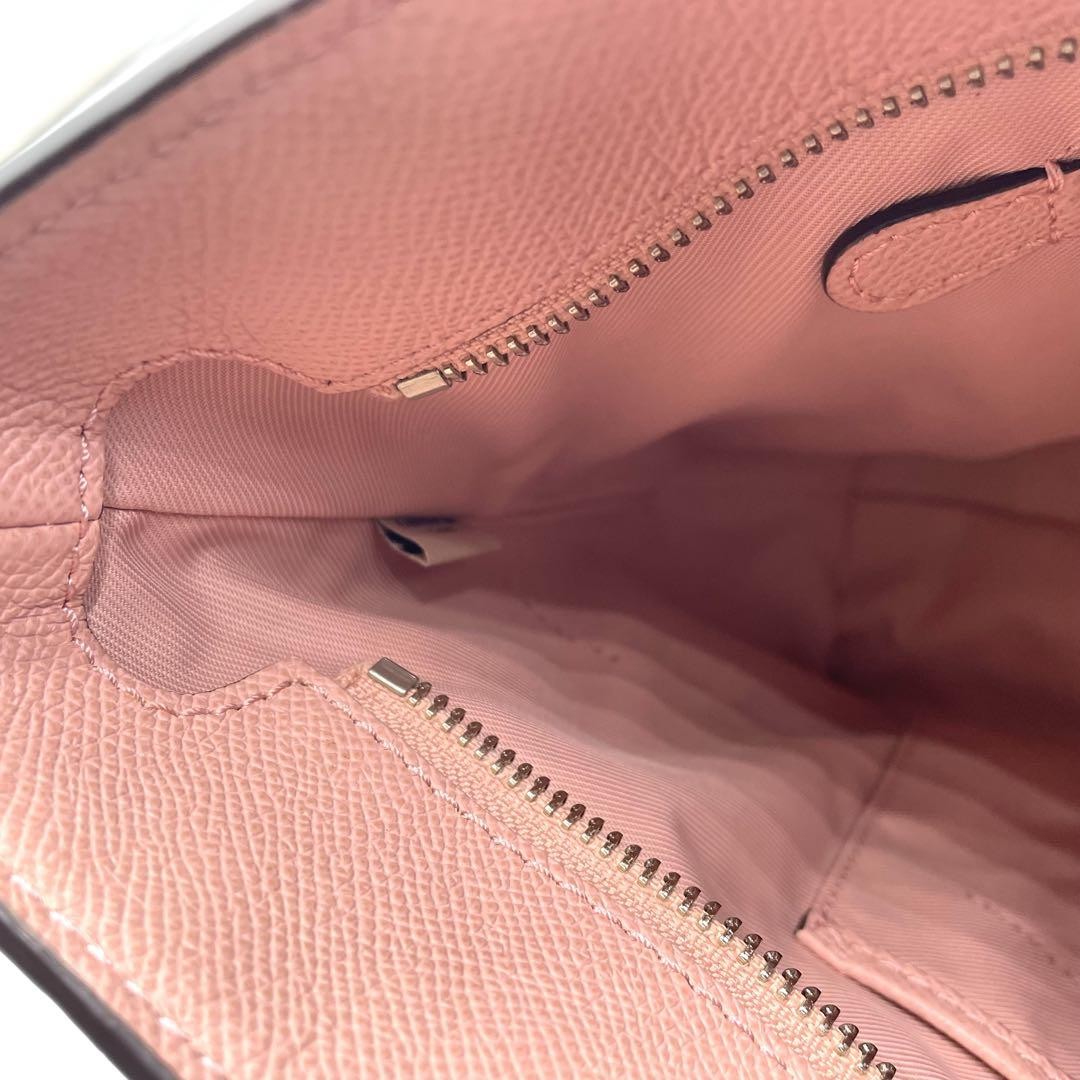 COACH Hand Bag Tote Purse Turn Lock Leather Pink Authentic