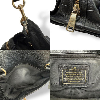 COACH Hand Shoulder Bag Tote Purse 2way 37779 Leather Black Authentic