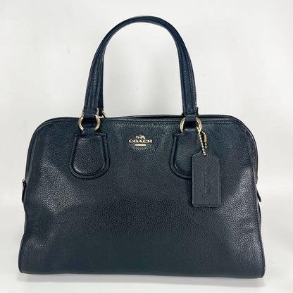 COACH Hand Shoulder Bag Tote Purse 2way Leather Black Authentic