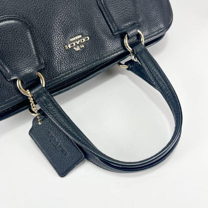 COACH Hand Shoulder Bag Tote Purse 2way Leather Black Authentic