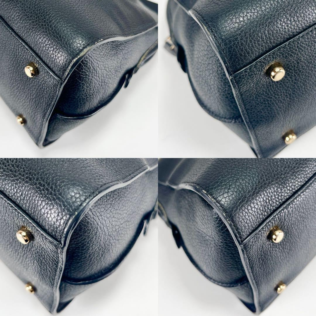 COACH Hand Shoulder Bag Tote Purse 2way Leather Black Authentic