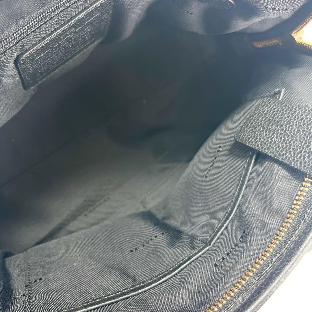 COACH Hand Shoulder Bag Tote Purse 2way Leather Black Authentic