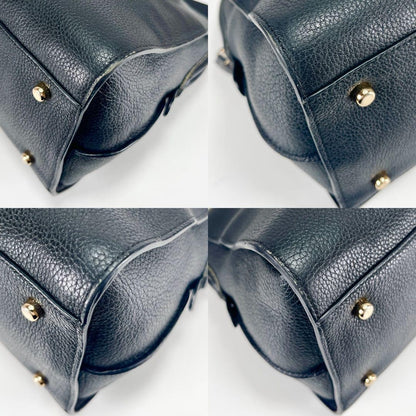 COACH Hand Shoulder Bag Tote Purse 2way Leather Black Authentic