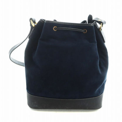 BALENCIAGA Shoulder Bag Purse BB Suede Navy Authentic