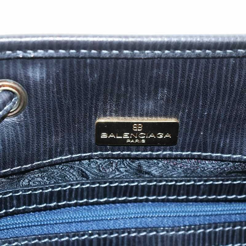 BALENCIAGA Shoulder Bag Purse BB Suede Navy Authentic