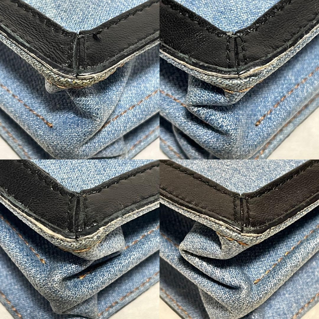 BALENCIAGA Shoulder Bag Purse PVC Denim Authentic