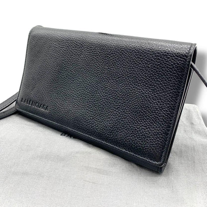 BALENCIAGA Shoulder Bag Purse Leather Black Authentic