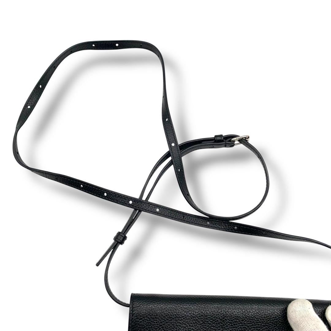 BALENCIAGA Shoulder Bag Purse Leather Black Authentic