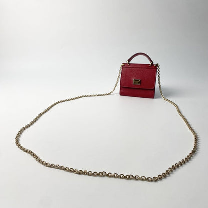 Dolce & Gabbana Mini Shoulder Bag Purse Leather Red Authentic