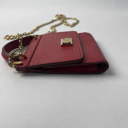 Dolce & Gabbana Mini Shoulder Bag Purse Leather Red Authentic