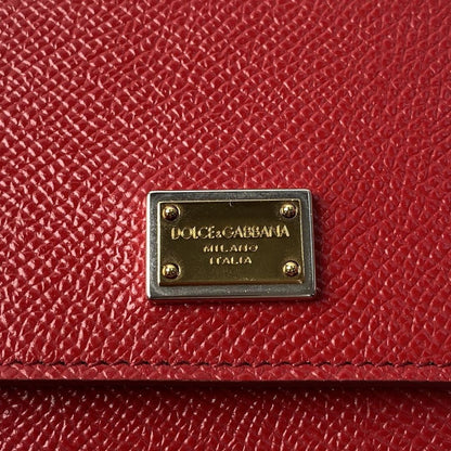 Dolce & Gabbana Mini Shoulder Bag Purse Leather Red Authentic