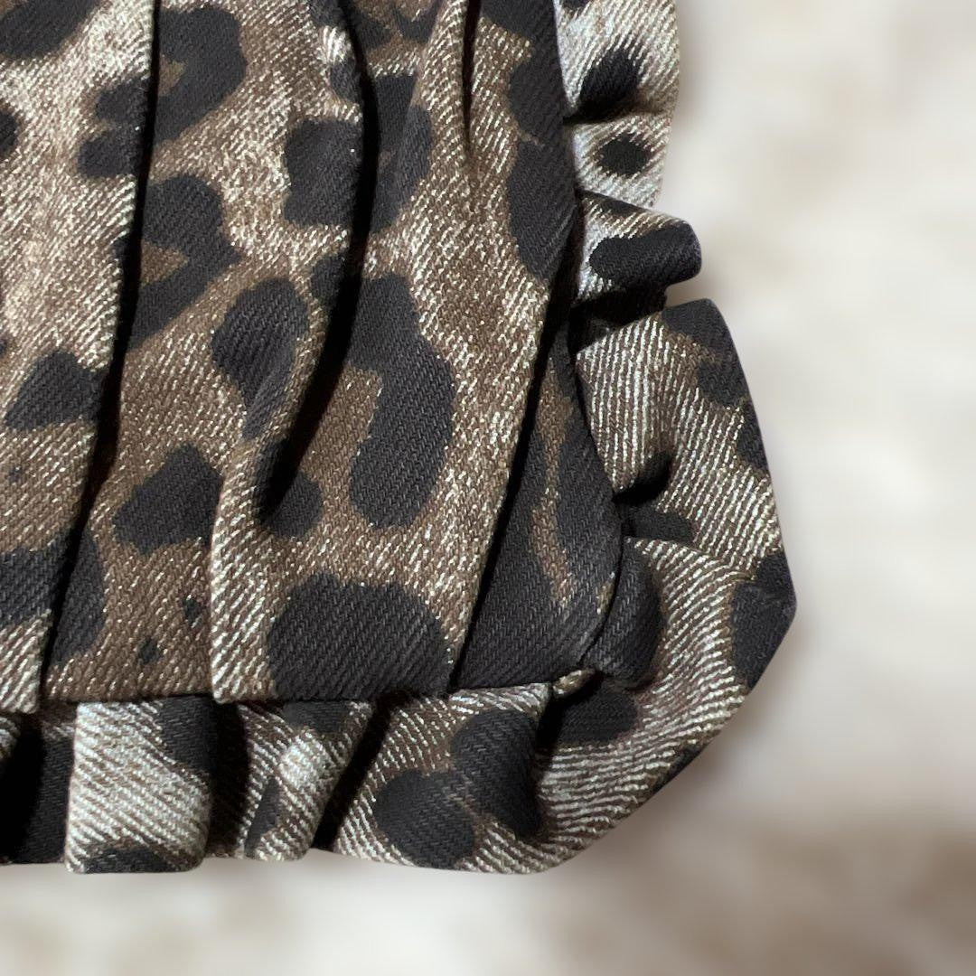 Dolce & Gabbana Clutch Bag Second Bag Leopard Brown Authentic