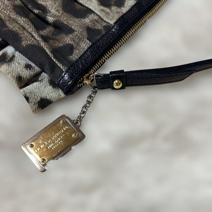 Dolce & Gabbana Clutch Bag Second Bag Leopard Brown Authentic