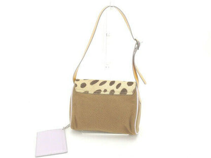 Dolce & Gabbana Shoulder Bag Purse Beige Brown Authentic