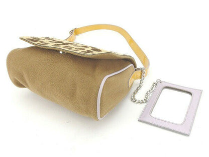Dolce & Gabbana Shoulder Bag Purse Beige Brown Authentic