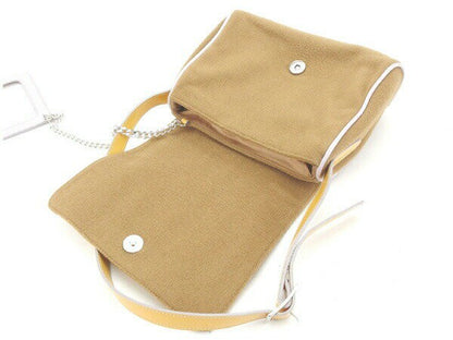 Dolce & Gabbana Shoulder Bag Purse Beige Brown Authentic