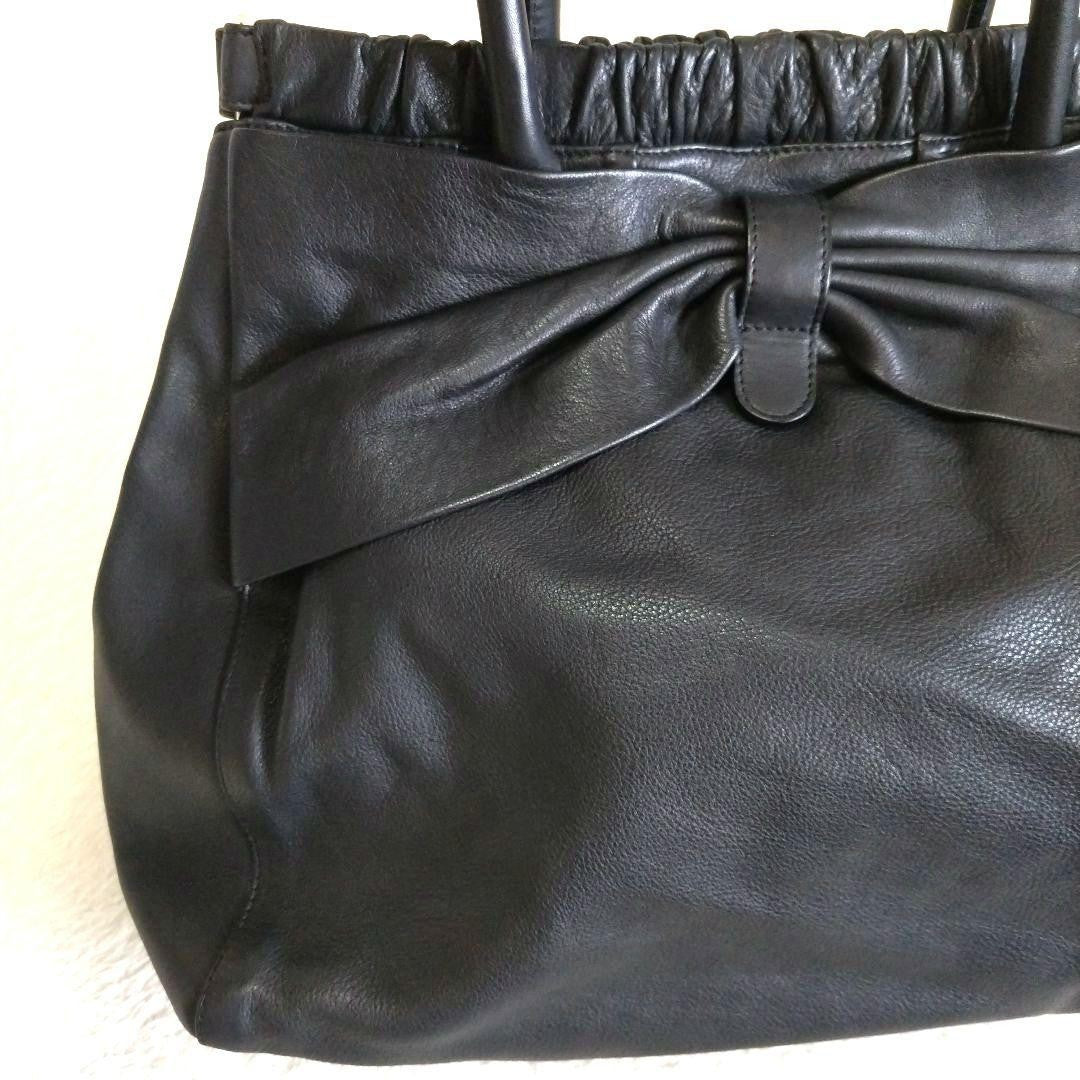 Red Valentino Hand Shoulder Bag Tote Purse 2way Leather Black Authentic
